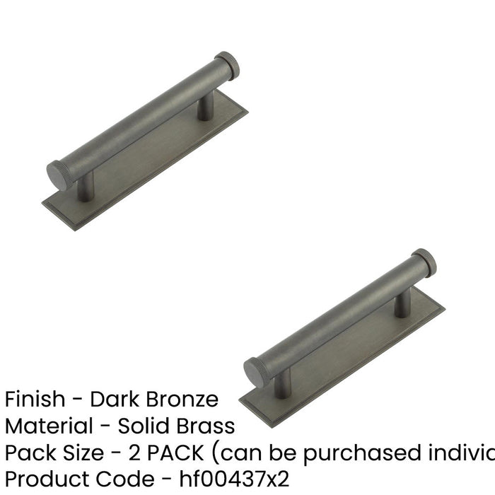 PACK Stylish 96mm Dark Bronze Cabinet Handle with Stepped Backplate Kitchen Drawer Pull Handle (3)-1