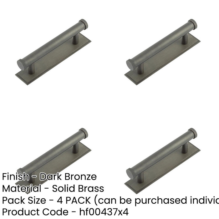 PACK Stylish 96mm Dark Bronze Cabinet Handle with Stepped Backplate Kitchen Drawer Pull Handle (1)-1