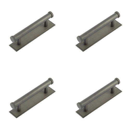 PACK Stylish 96mm Dark Bronze Cabinet Handle with Stepped Backplate Kitchen Drawer Pull Handle (1)