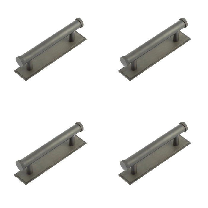 PACK Stylish 96mm Dark Bronze Cabinet Handle with Stepped Backplate Kitchen Drawer Pull Handle (1)