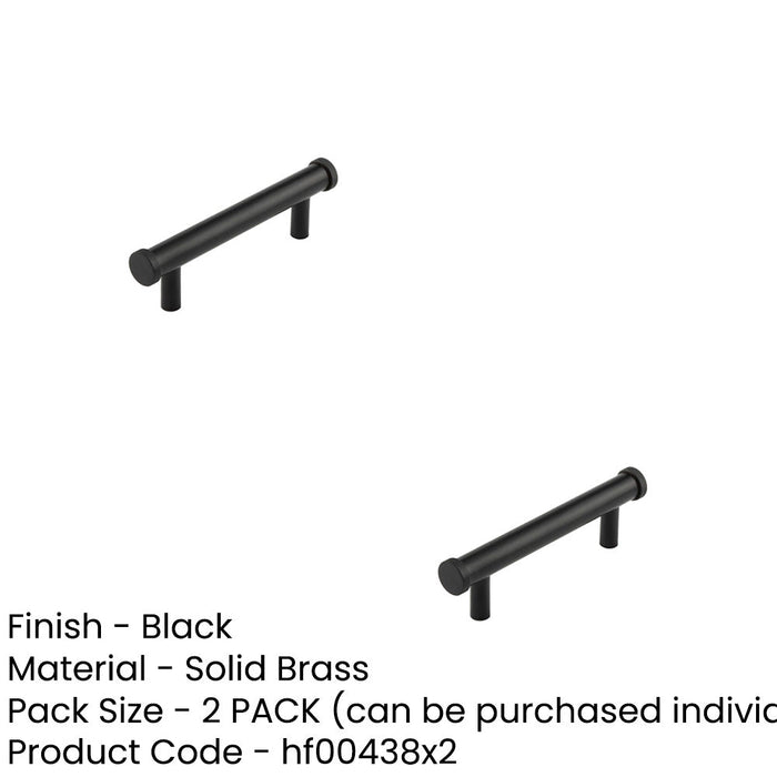 PACK Stylish 96mm Black Cabinet Handle Modern Interiors Kitchen Drawer Pull Handle (1)-1