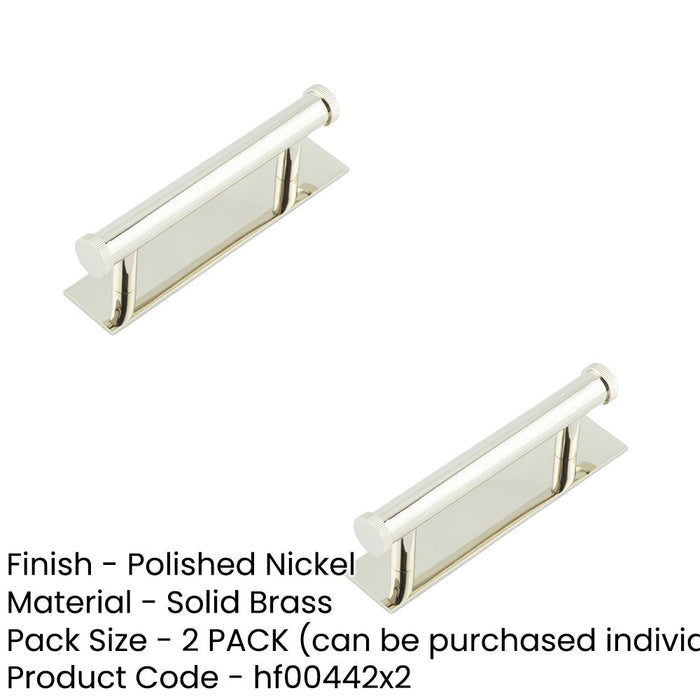 PACK Stylish 96mm Centre Cabinet Handle with Polished Nickel Finish Kitchen Drawer Pull Handle (1)-1