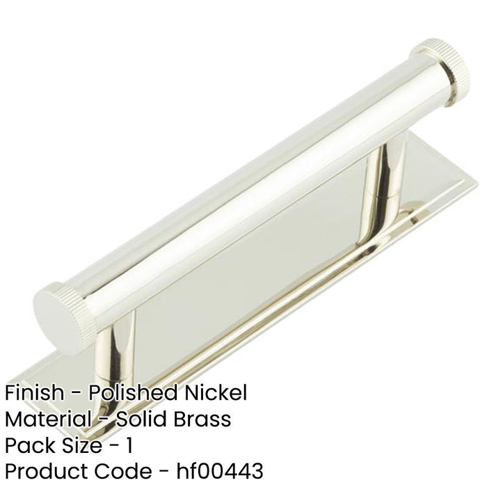 Stylish 96mm Cabinet Handle with Stepped Backplate Polished Nickel Kitchen Drawer Pull Handle-1