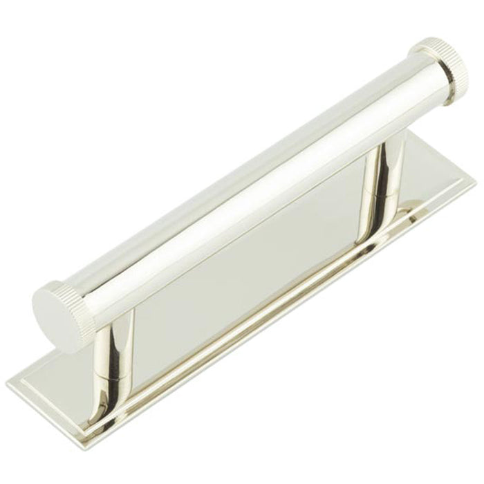 Stylish 96mm Cabinet Handle with Stepped Backplate Polished Nickel Kitchen Drawer Pull Handle