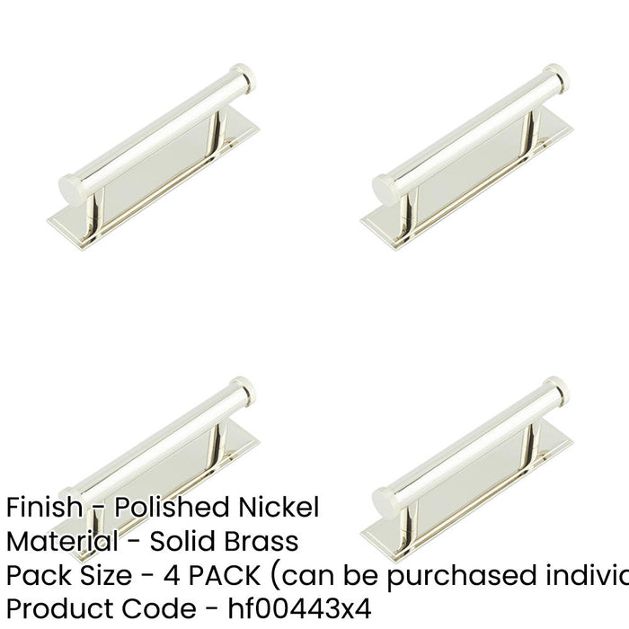 PACK Stylish 96mm Cabinet Handle with Stepped Backplate Polished Nickel Kitchen Drawer Pull Handle-1