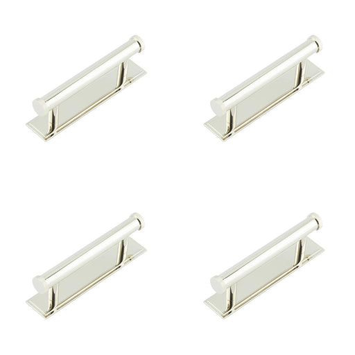 PACK Stylish 96mm Cabinet Handle with Stepped Backplate Polished Nickel Kitchen Drawer Pull Handle