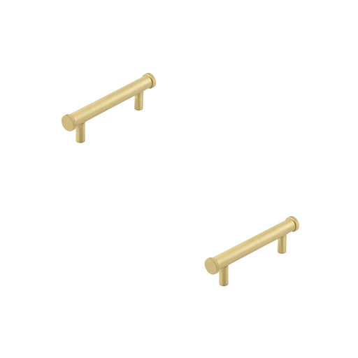 PACK Stylish 96mm Satin Brass Cabinet Handle Modern Interiors Kitchen Drawer Pull Handle (2)