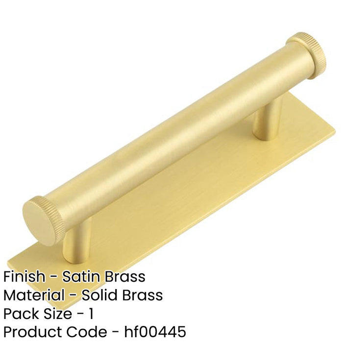 Stylish Satin Brass Cabinet Handle with 96mm Centers Backplate Kitchen Drawer Pull Handle-1