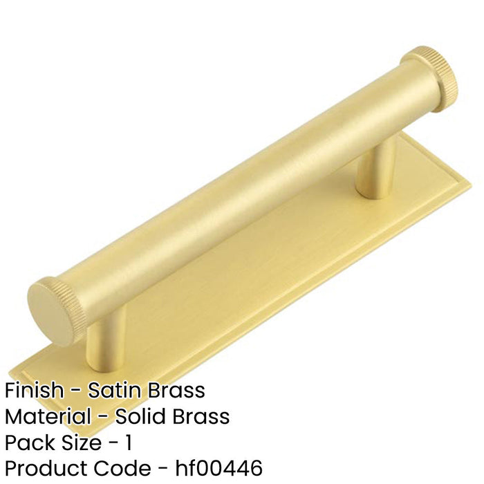 Stylish 96mm Satin Brass Cabinet Handle with Stepped Backplate Kitchen Drawer Pull Handle (2)-1