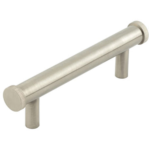 Stylish 96mm Satin Nickel Cabinet Handle with Knurled Design Kitchen Drawer Pull Handle (1)