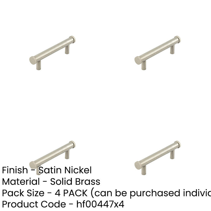 PACK Stylish 96mm Satin Nickel Cabinet Handle with Knurled Design Kitchen Drawer Pull Handle (1)-1