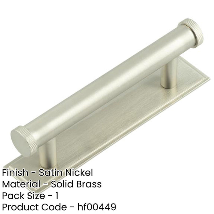 Stylish Satin Nickel Cabinet Handle with 96mm Centers Stepped Backplate Kitchen Drawer Pull Handle-1