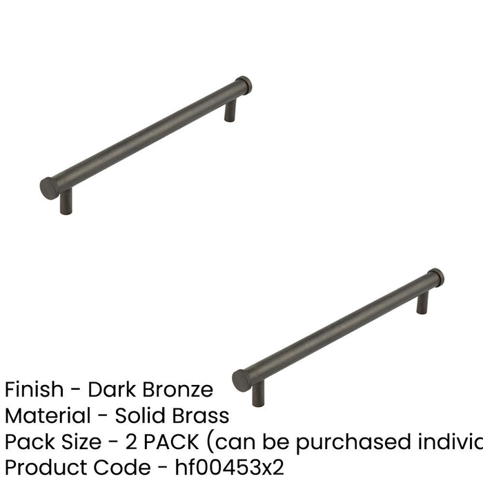 PACK Stylish 224mm Dark Bronze Cabinet Handle Modern Interiors Kitchen Drawer Pull Handle (2)-1