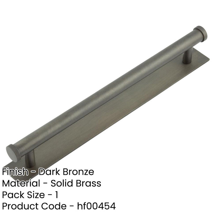 Elegant Dark Bronze Cabinet Handle with Knurled Design 224mm Ctrs Kitchen Drawer Pull Handle-1