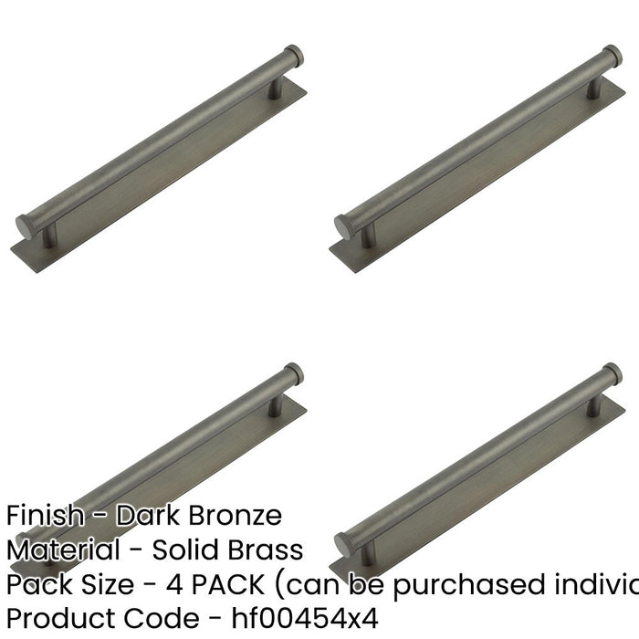 PACK Elegant Dark Bronze Cabinet Handle with Knurled Design 224mm Ctrs Kitchen Drawer Pull Handle-1