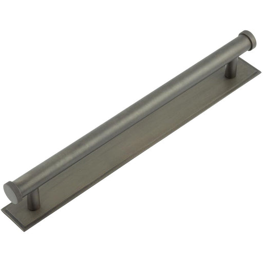 Stylish Dark Bronze Cabinet Handle with Stepped Backplate 224mm Ctrs Kitchen Drawer Pull Handle