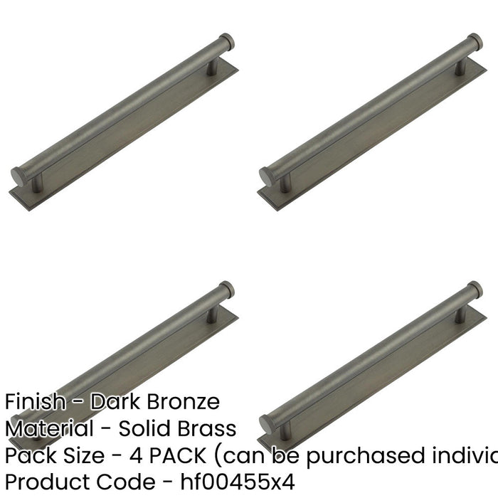 PACK Stylish Dark Bronze Cabinet Handle with Stepped Backplate 224mm Ctrs Kitchen Drawer Pull Handle-1