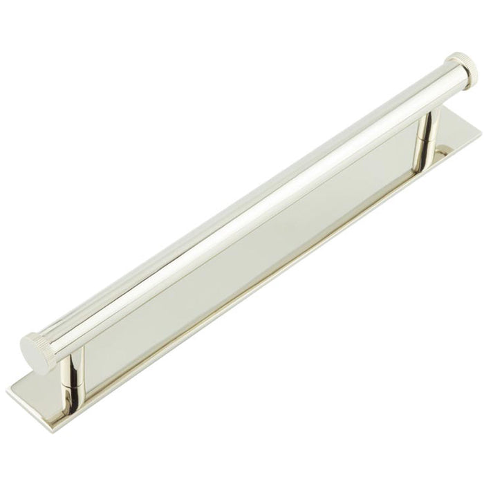 Polished Nickel Cabinet Handle with 224mm Centers Stylish Backplate Kitchen Drawer Pull Handle