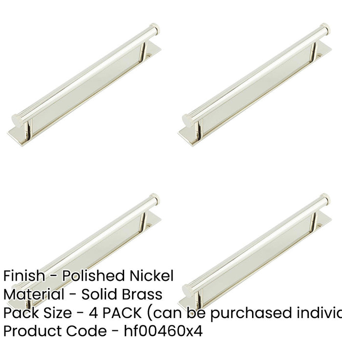 PACK Polished Nickel Cabinet Handle with 224mm Centers Stylish Backplate Kitchen Drawer Pull Handle-1