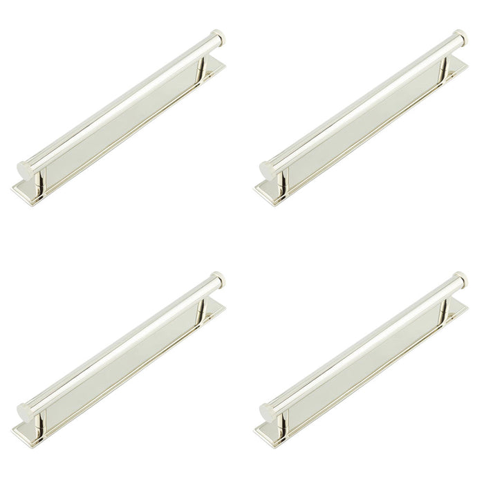 PACK Stylish 224mm Polished Nickel Cabinet Handle with Stepped Backplate Kitchen Drawer Pull Handle (1)