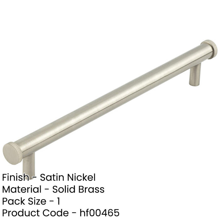 Stylish Satin Nickel Cabinet Handle 224mm Ctrs Modern Interiors Kitchen Drawer Pull Handle-1