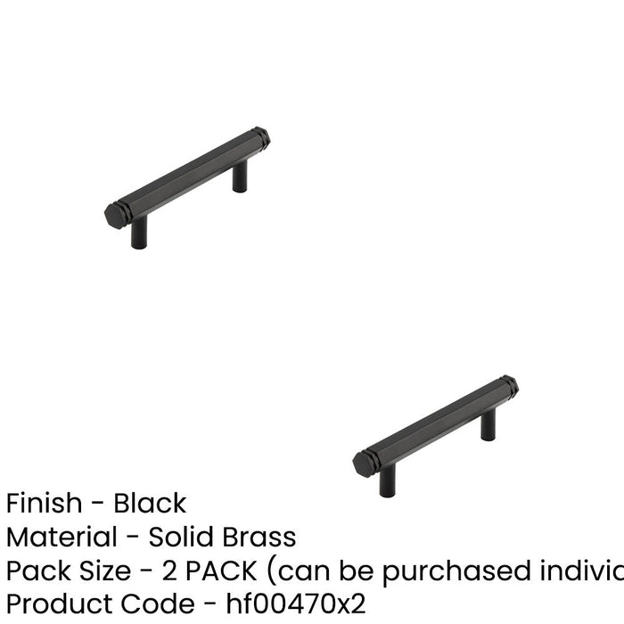 PACK Stylish 96mm Black Cabinet Handle Crafted from Solid Brass Kitchen Drawer Pull Handle (1)-1