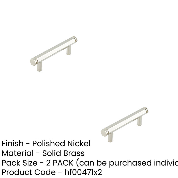PACK Stylish 96mm Polished Nickel Cabinet Handle Modern Interiors Kitchen Drawer Pull Handle (3)-1