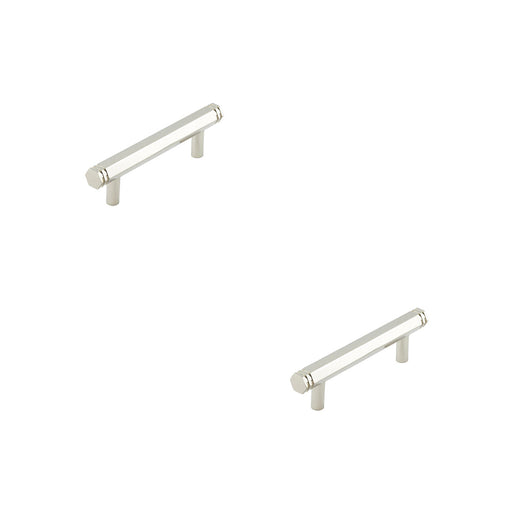 PACK Stylish 96mm Polished Nickel Cabinet Handle Modern Interiors Kitchen Drawer Pull Handle (3)