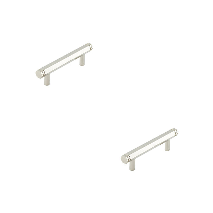 PACK Stylish 96mm Polished Nickel Cabinet Handle Modern Interiors Kitchen Drawer Pull Handle (3)