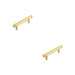 PACK Stylish 96mm Satin Brass Cabinet Handle Modern Interiors Kitchen Drawer Pull Handle (3)