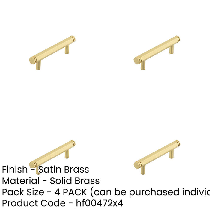 PACK Stylish 96mm Satin Brass Cabinet Handle Modern Interiors Kitchen Drawer Pull Handle (1)-1