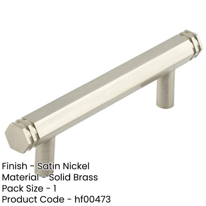 Stylish Satin Nickel Cabinet Handle with 96mm Centers Kitchen Drawer Pull Handle-1