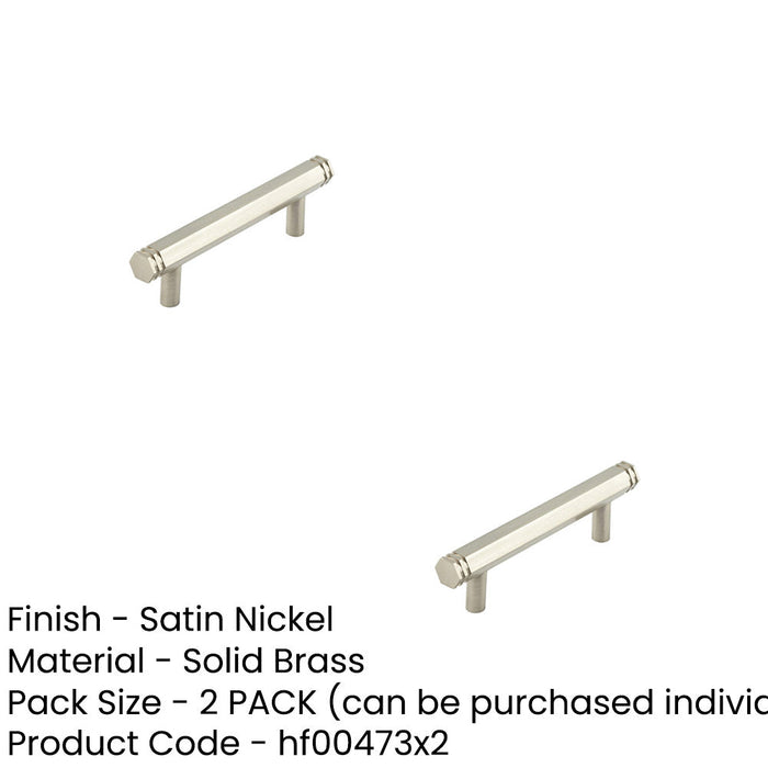 PACK Stylish Satin Nickel Cabinet Handle with 96mm Centers Kitchen Drawer Pull Handle (1)-1