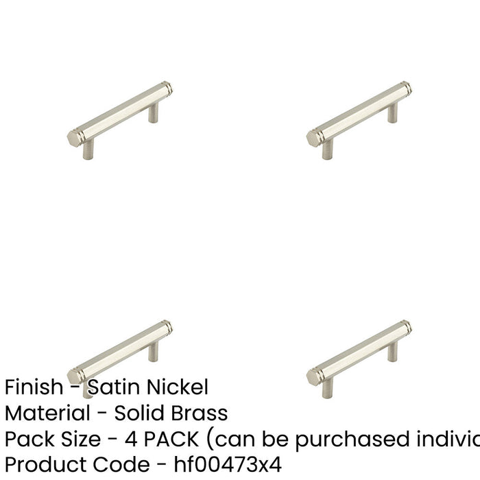 PACK Stylish Satin Nickel Cabinet Handle with 96mm Centers Kitchen Drawer Pull Handle-1