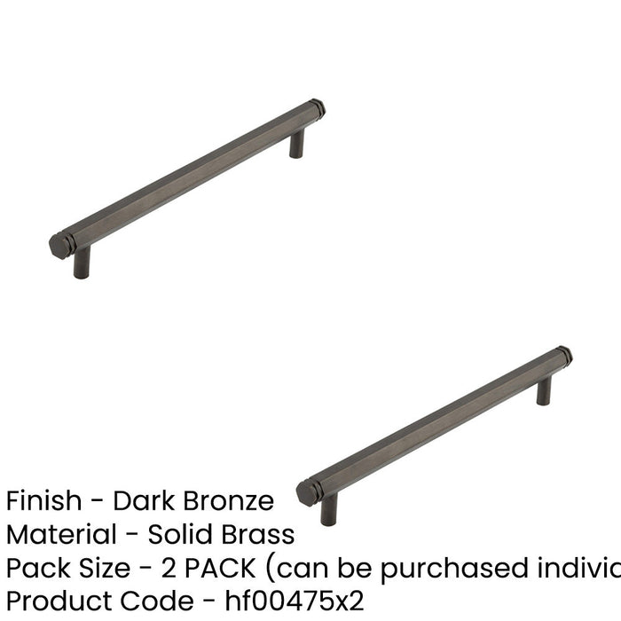 PACK Stylish 224mm Dark Bronze Cabinet Handle Modern Interiors Kitchen Drawer Pull Handle (3)-1