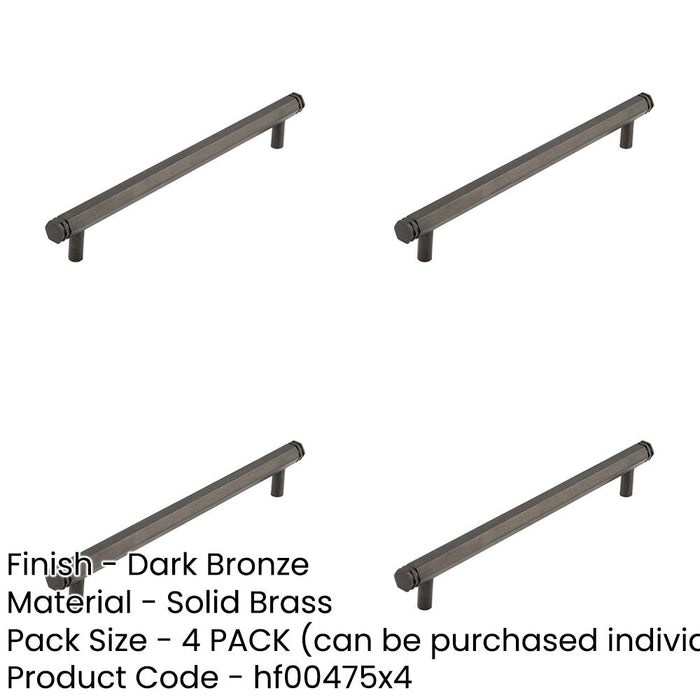 PACK Stylish 224mm Dark Bronze Cabinet Handle Modern Interiors Kitchen Drawer Pull Handle (1)-1