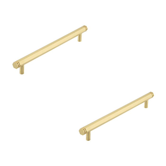 PACK Stylish 224mm Satin Brass Cabinet Handle Modern Interiors Kitchen Drawer Pull Handle (1)