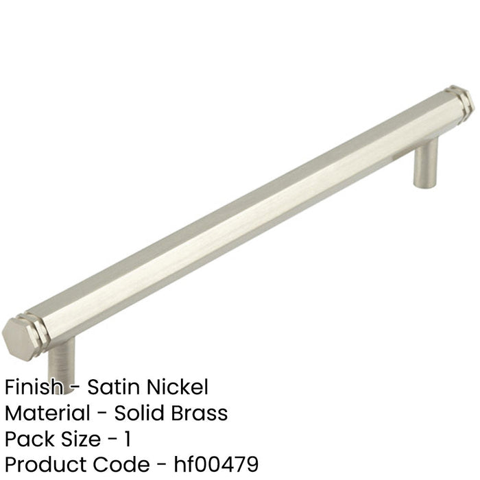 Satin Nickel Cabinet Handle 224mm Centers Modern Interiors Kitchen Drawer Pull Handle-1