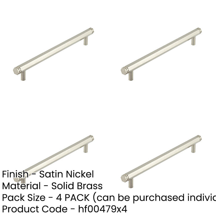 PACK Satin Nickel Cabinet Handle 224mm Centers Modern Interiors Kitchen Drawer Pull Handle-1