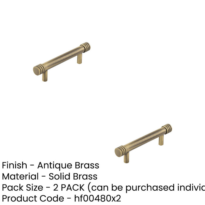 PACK Elegant Antique Brass Cabinet Handle with 96mm Centers Kitchen Drawer Pull Handle (2)-1