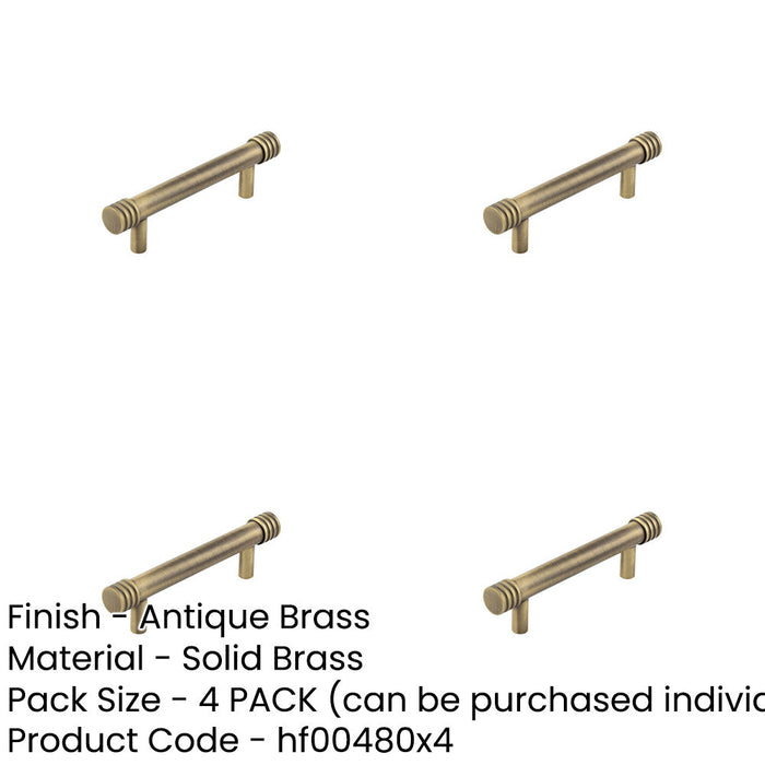 PACK Elegant Antique Brass Cabinet Handle with 96mm Centers Kitchen Drawer Pull Handle-1