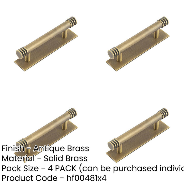 PACK Elegant Antique Brass Cabinet Handle with 96mm Centers Kitchen Drawer Pull Handle (1)-1