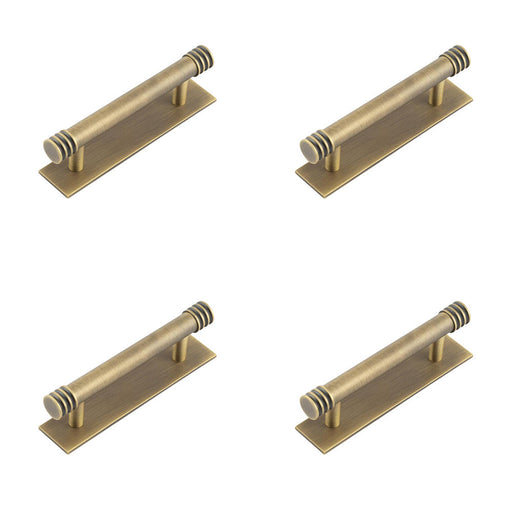 PACK Elegant Antique Brass Cabinet Handle with 96mm Centers Kitchen Drawer Pull Handle (1)