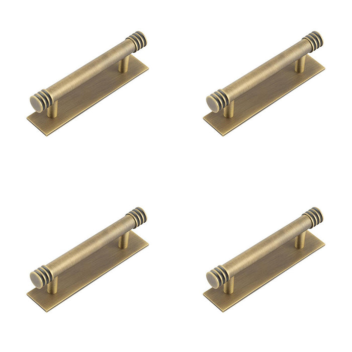 PACK Elegant Antique Brass Cabinet Handle with 96mm Centers Kitchen Drawer Pull Handle (1)