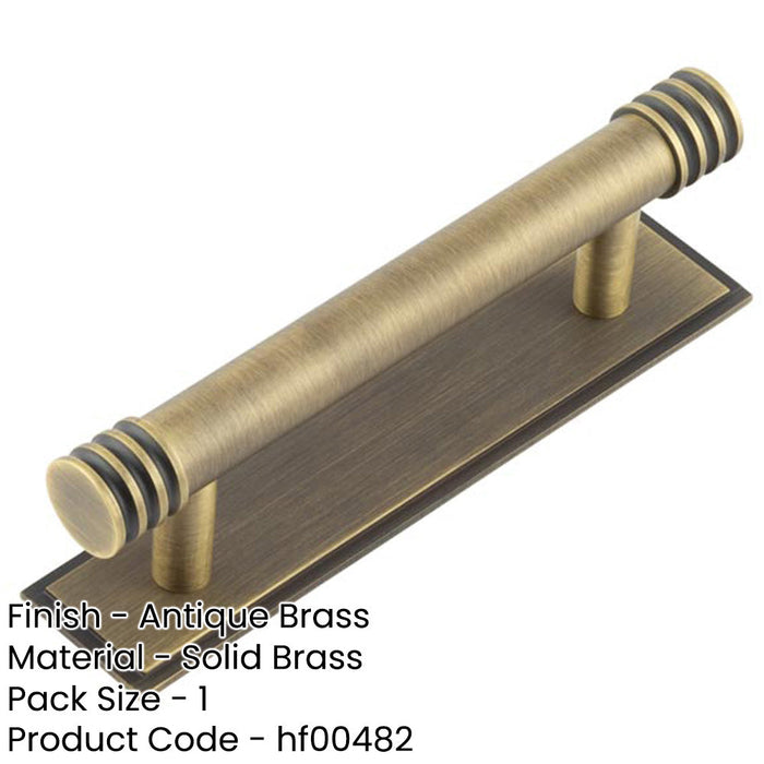 Elegant 96mm Antique Brass Cabinet Handle with Stepped Backplate Kitchen Drawer Pull Handle-1