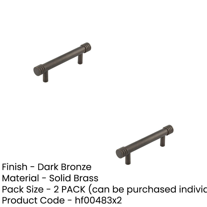 PACK Elegant 96mm Dark Bronze Cabinet Handle Stylish Interiors Kitchen Drawer Pull Handle (1)-1