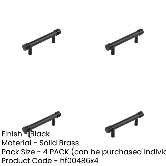 PACK Elegant 96mm Black Cabinet Handle Stylish Interiors Kitchen Drawer Pull Handle-1