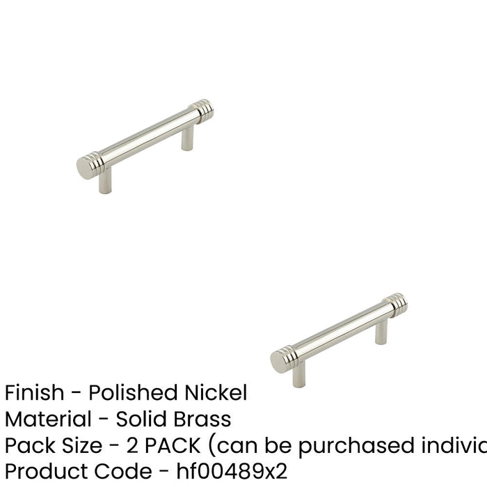 PACK Stylish 96mm Polished Nickel Cabinet Handle Home Office Kitchen Drawer Pull Handle (1)-1