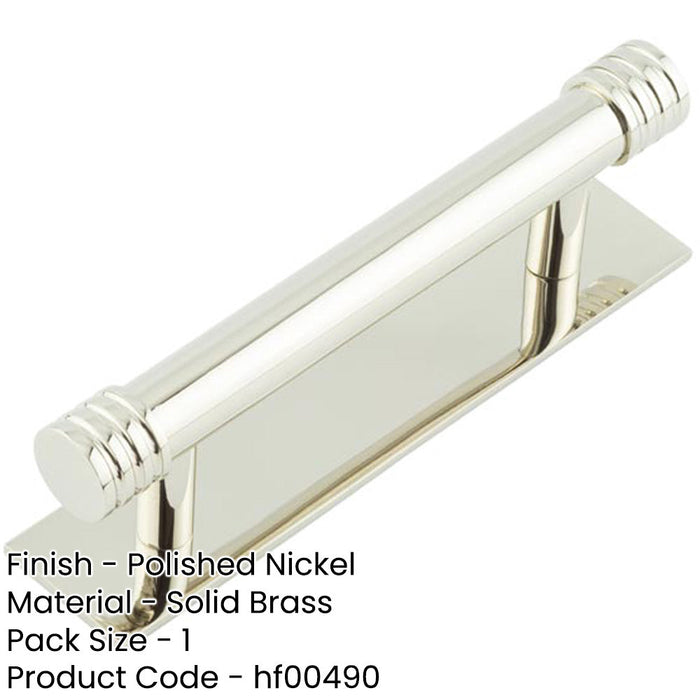 Elegant 96mm Polished Nickel Cabinet Handle with Backplate Kitchen Drawer Pull Handle-1