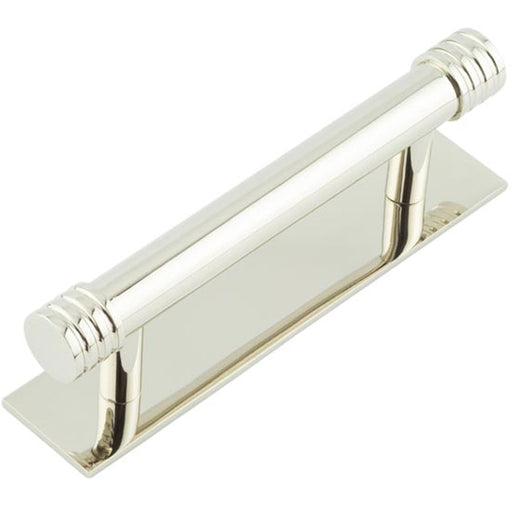 Elegant 96mm Polished Nickel Cabinet Handle with Backplate Kitchen Drawer Pull Handle